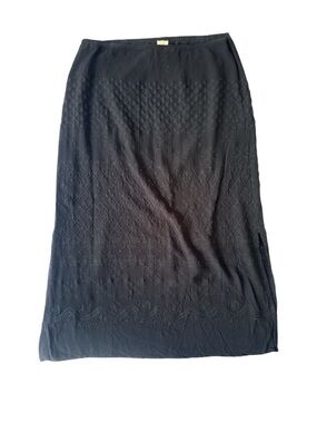 Black Embroidered Maxi Skirt - Women's Size Large